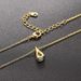 Unisex water drop pear shaped women's pendant necklace Single diamond zircon plated real gold clavicle chain_ipsvogv.com