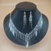 Luxury Water Diamond Hollow Necklace & Earrings Set - Elegant 2-Piece Jewelry For Wedding & Dinner Party_ipsvogv.com