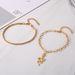 New Style Foot Ornament Trend Gold-plated Fried Dough Twists Snake Shaped Pendant Cross Chain Double Layer Anklet Female_ipsvogv.com