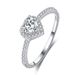 S sterling silver heart-shaped Mosang stone three claw wedding women's hot selling love ring, bracelet_ipsvogv.com