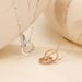 S925 sterling silver full zirconium double ring necklace female high end design Mobius ring clavicle chain light luxury simple_ipsvogv.com