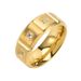 Men's Jewelry Matte Face Flower Diamond Ring Titanium Steel Plated K Gold Personality Ring_ipsvogv.com