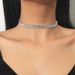 jewelry novel Diamond-embedded mixed color necklace versatile horizontal row zircon clavicle chain necklace choker_ipsvogv.com
