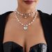 Sweet hot girl love multi layer necklace pearl tassel necklace_ipsvogv.com