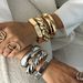 Exaggerated Ins Metal Smooth Thread Stacked Personalized Geometric Hexagonal Mirror Bracelet_ipsvogv.com
