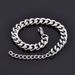 Men's Silver Cuban Bracelet Stainless Denim Necklace Titanium Steel Jewelry Accessories Bold Personality_ipsvogv.com