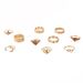 New Gold Personalized Star Moon Love Carved Hollow Dot Diamond 10 Piece Set Ring_ipsvogv.com
