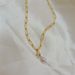 Wind Gold Plated Star Pearl Tassel Pendant Cross Chain Stainless Steel Necklace Women's Fashion Accessories_ipsvogv.com