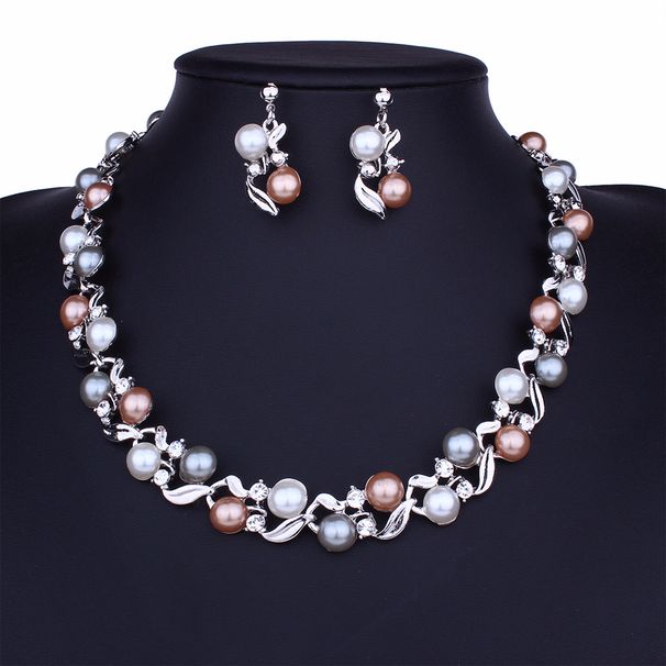 2 best-selling pearl necklace earrings set, ladies temperament versatile jewelry set_ipsvogv.com