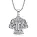 New Hip-Hop Jewelry Titanium Steel Gold-Plated Diamond-Studded Football Messi No. 10 Jersey Pendant Necklace_ipsvogv.com