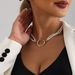 Double Baroque Small Pearl Crescent Pendant Neck Chain Necklace Necklace, New Sweater Chain_ipsvogv.com