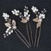 Pearl Leaf Gold Hairpin Headband Set Bridal Headdress Hair Accessories_ipsvogv.com