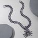 Creative Purple Rhinestone Spider Pendant, Fashionable Cuban Necklace, Niche Design, Personalized Rap Hip-hop Jewelry_ipsvogv.com