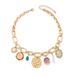 N11634 Medieval Creative Round Card Pendant Necklace Hip Hop Geometric Thick Chain Sweet Cool Style Neckchain_ipsvogv.com