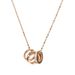 Women's Jewelry Titanium Steel Roman Numeral Three Ring Diamond Lip Chain Personality Creative Pendant Rose Gold Plated Short Necklace_ipsvogv.com