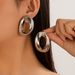 Personalized Metal Geometric Texture Hollow Female Irregular Twisted Smooth Earrings_ipsvogv.com