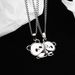 Panda, A Cute Couple, Best Friend Necklace Made Of Stainless Steel BFF, Good Friend, Simple And Creative Laser Engraving_ipsvogv.com