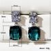 Cao Shi's new earrings large fat square diamond Zircon Earrings women's exquisite Peacock Blue Crystal Earrings_ipsvogv.com