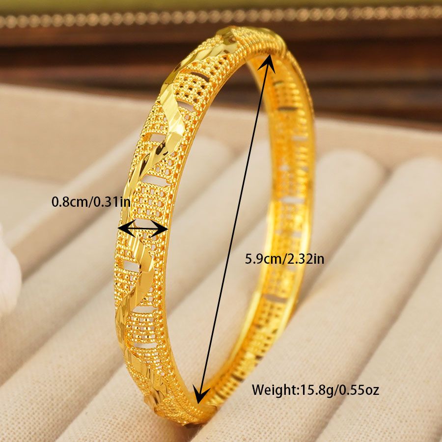 Copper Plated Fashionable Geometric Hollow Design Bracelet Suitable For Women's Birthday, Wedding, Party Gifts_ipsvogv.com
