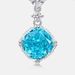 Shallow sea blue ice flower cut high carbon diamond earrings S925 silver claw inlaid colored gemstone earrings simple light luxury_ipsvogv.com