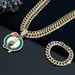 Fashion Jewelry Personality Full Diamond Portrait Basketball Pendant Necklace Men's Hip Hop Cuban Chain Bracelet Three Piece Set_ipsvogv.com