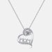 New MOM Heart Shaped Moissanite Necklace S925 Silver Inlaid With Brilliant Colored Gemstone Clavicle Chain Fashionable_ipsvogv.com
