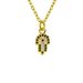 Gold Plated Blue Turkish Eye Palm Heart Diamond Drop Necklace Devil's Eye Necklace_ipsvogv.com