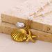 Shell Starfish Pearl Pendant Necklace, Women's Gold Stainless Steel Jewelry Necklace Accessories_ipsvogv.com