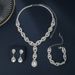 Twist Long Earrings Necklace Set Light Luxury Temperament Crystal Pendant Two-Piece Wholesale_ipsvogv.com