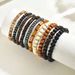 Minimalist new style set with female personality, wooden bead multi-layer design, niche bracelet, geometric bracelet_ipsvogv.com