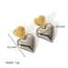 Unisex Fashionable Niche INS Titanium Vintage Large And Small Peach Heart Gold Earrings_ipsvogv.com