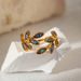 Women’s Jewelry Set Fashion Original Retro Chinese Style National Trend Enamel Leaf Open Ring Ancient Style Design Temperament Versatile Accessories_ipsvogv.com