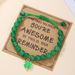St. Patrick's jewelry Green natural stone four leaf clover love bracelet set decorations_ipsvogv.com
