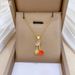 【 】 Fruit Cherry Fashion Light Luxury Charm Gorgeous Full Diamond Necklace Women's Versatile Clavicle Chain Titanium_ipsvogv.com