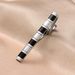 Dai Li's New Men's Business Tie Clip Set Enamel Gold Plated Silver Tie Clip Classic Black And White Striped Tie Clip_ipsvogv.com