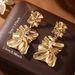 Gold Exaggerated Irregular Pleated Earrings High-end Fashion Women's Ear Jewelry_ipsvogv.com