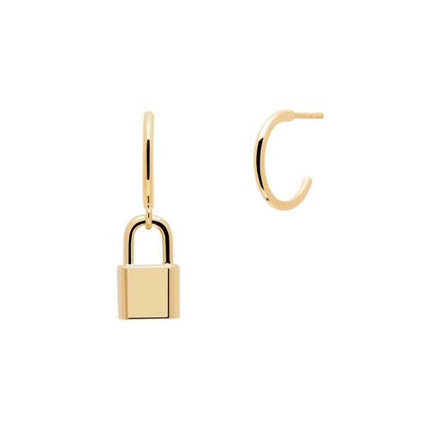 Minimalist Lock Earrings - Light Luxury Small Batch Design High-End Fashion Studs (Trendy Statement Jewelry Versatile For Daily Wear)_ipsvogv.com