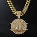 English letters KINGS full diamond pendant hip-hop Cuban chain accessory_ipsvogv.com