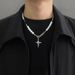 Pearl Star Cross Necklace Men, Trendy Hip-hop, High-end, Cool And Versatile, Niche Design, Collarbone Chain For Women_ipsvogv.com