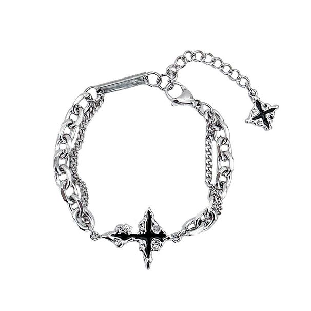 Hip Hop Dissolved Dark Cross Bracelet For Men Versatile Niche Design High-end American Style Titanium Steel Men's Trend_ipsvogv.com