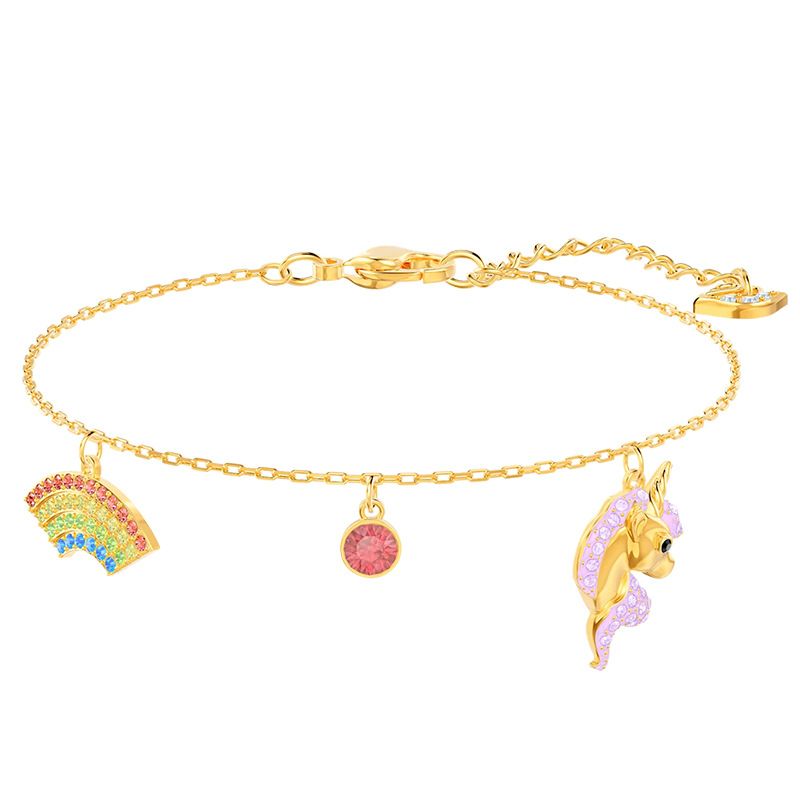 Dreamy Girl Rainbow Unicorn Bracelet Female Element Crystal Bracelet Female_ipsvogv.com