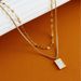 high end white mother of pearl titanium steel necklace geometric square double layer stacking light luxury niche stacking clavicle chain female_ipsvogv.com