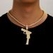 Hot Selling New Product Full Diamond Pistol Alloy Pendant Trendy Personality Hip Hop Men's Cuban Necklace_ipsvogv.com