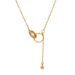Korean Version Ins Style Interlocking Tassel Double Ring Titanium Steel Necklace For Women, Niche, Light Luxury Design,_ipsvogv.com