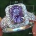 Cao Shi's New Double-layer Claw Square Zircon Inlaid With Topaz Purple Diamond Ring_ipsvogv.com