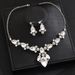 Pinduoduo Alloy Electroplated New Exaggerated Temperament Necklace And Earrings Two-Piece Cross-Mirror Jewelry Set_ipsvogv.com