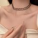 Small Niche Design, High-end Collar, Black Dark Women's Double-layer Crystal Laser Ball Necklace, Internet Famous_ipsvogv.com