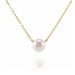 S925 Sterling Silver Pearl Necklace Simple 14k Gold Plated Single Shell Pearl Clavicle Chain_ipsvogv.com