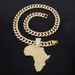 Unisex Alloy Necklace New Map Inlaid Diamond Pendant Personality Cool Men And Women Trend Rap Hip Hop Pendant_ipsvogv.com