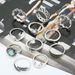 New Aircraft Moon Hollow Carved Leaves And Stars 11 Piece Joint Ring Set_ipsvogv.com